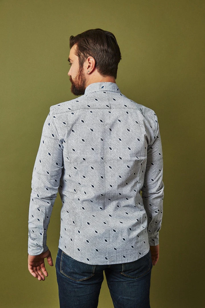 Passion Lilie Men's Diagonal Button Down Shirt 4 Passion Lilie Men's Diagonal Button Down Shirt