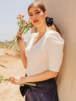 Valani Pauline Hemp Knit Puff Top