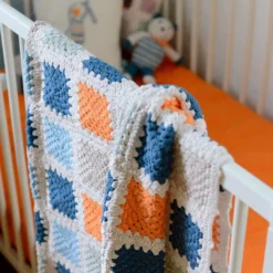 Pebble Throw Blankets Blue Granny Square Blanket