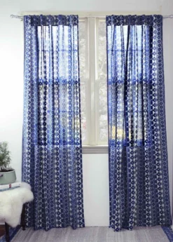 Ichcha Phulkari Indigo Curtain Panel