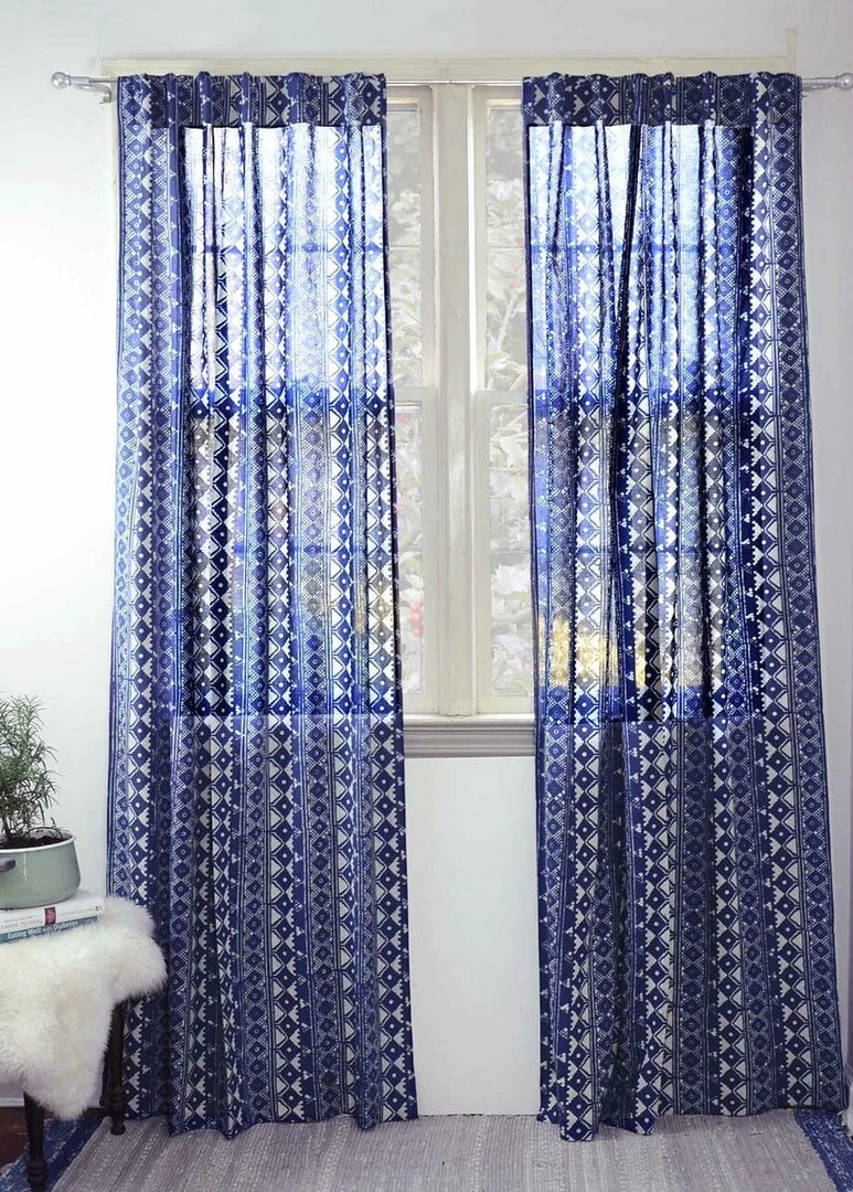 Ichcha Phulkari Indigo Curtain Panel 3 Ichcha Phulkari Indigo Curtain Panel