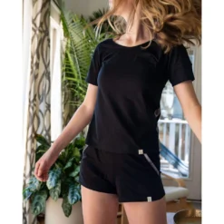 Leena & Lu Best Sellers Pima Short Pajama Set - Black