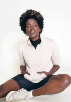 Poplinen Frances Tencel Zip Collar Sweatshirt Clothing