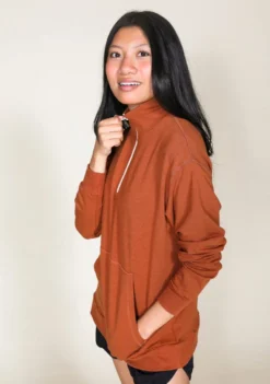 Poplinen Frances Tencel Zip Collar Sweatshirt Clothing