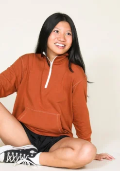 Poplinen Frances Tencel Zip Collar Sweatshirt Clothing