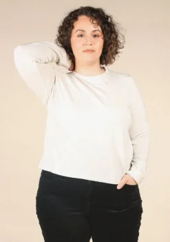 Poplinen Clothing Gwen Tencel Long Sleeve Tee - Ivory