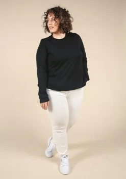 Poplinen Gwen Tencel Long Sleeve Tee - Black