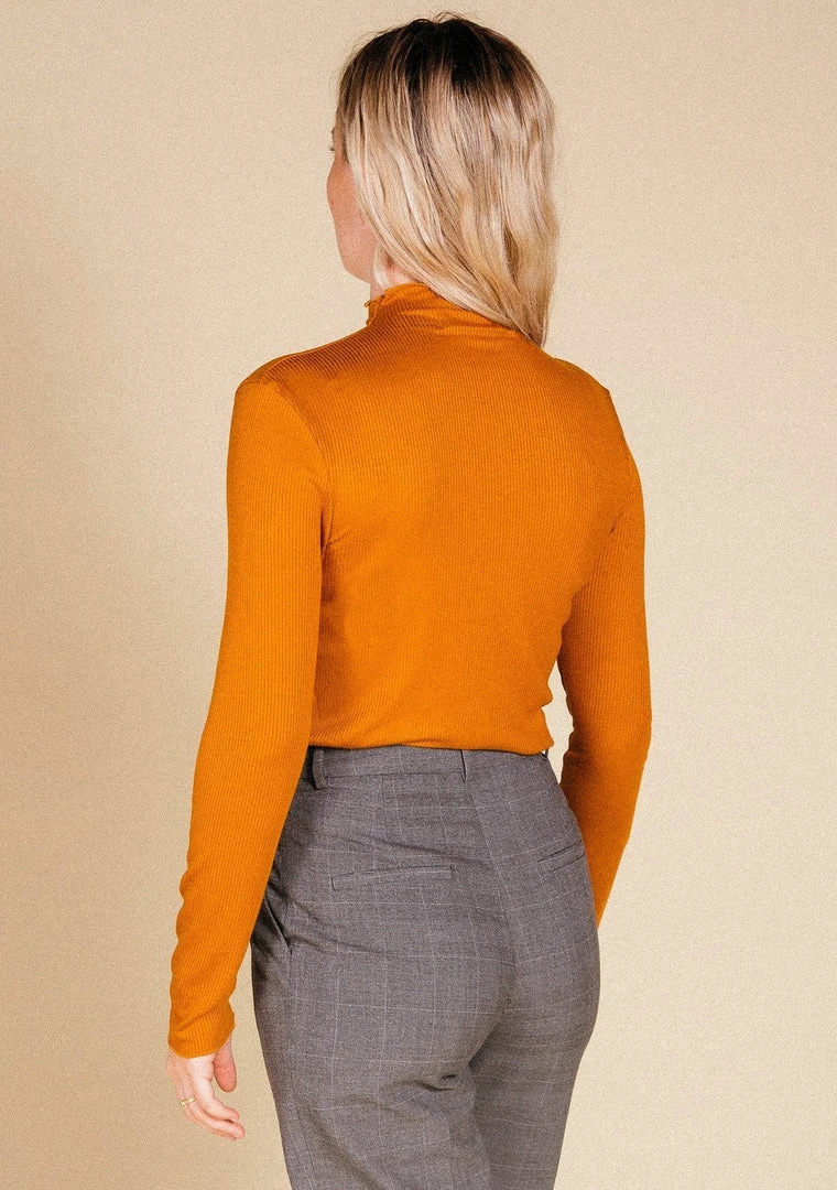 Poplinen Norma Ribbed Modal Turtleneck - Copper Best Sellers 5 Poplinen Norma Ribbed Modal Turtleneck - Copper Best Sellers