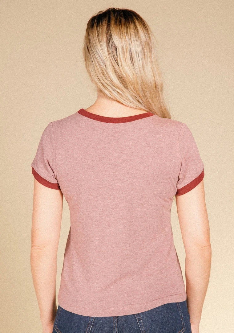 Poplinen Best Sellers Pat Bamboo Ringer Tee - Heather Rose + Heretic 5 Poplinen Best Sellers Pat Bamboo Ringer Tee - Heather Rose + Heretic