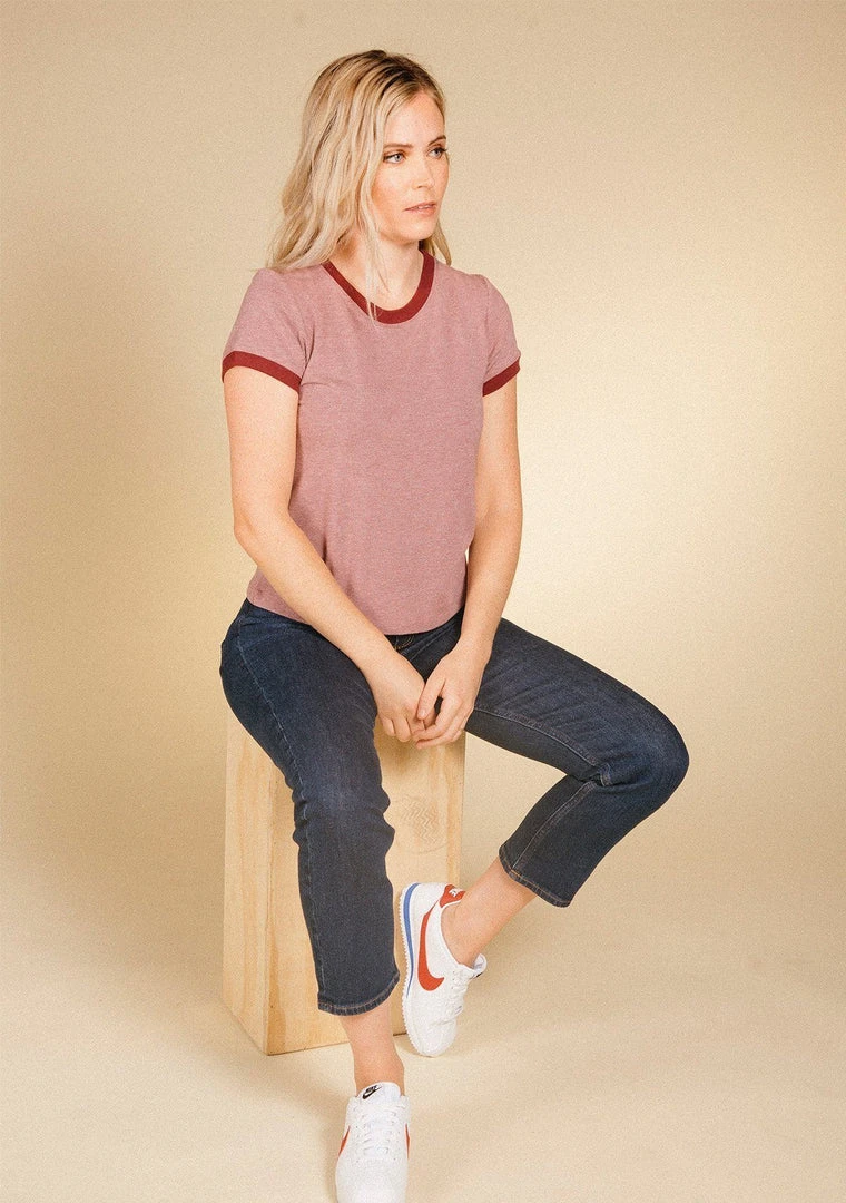 Poplinen Best Sellers Pat Bamboo Ringer Tee - Heather Rose + Heretic 4 Poplinen Best Sellers Pat Bamboo Ringer Tee - Heather Rose + Heretic