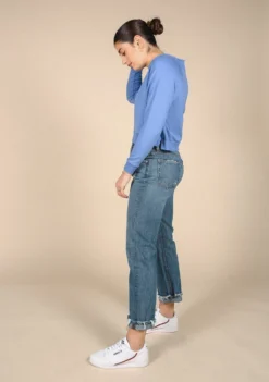 Poplinen Wilder Mock Neck Sweatshirt - Periwinkle Clothing