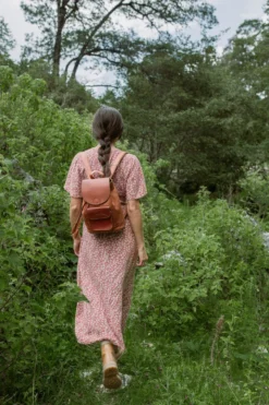 Purse & Clutch Leather Backpack - Russet Brown Handcrafted