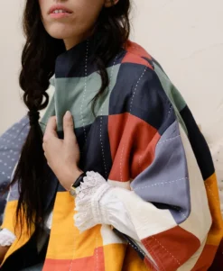 Anchal Clothing Quilted Multi-Check Cocoon Jacket