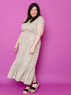 Mata Traders Clothing Randi Savanna Stripe Midi Dress