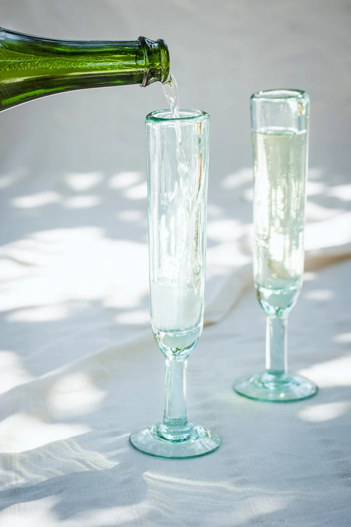 Magda Made Best Sellers Recycled Glass Champagne Flutes 5 Magda Made Best Sellers Recycled Glass Champagne Flutes