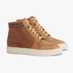 Nisolo Reina High Top Sneaker - Tobacco Sale