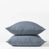 Coyuchi Fair Trade Relaxed Linen Pillowcase Set - Harbor Blue 1 Coyuchi Fair Trade Relaxed Linen Pillowcase Set - Harbor Blue