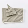 Coyuchi Remi Baby Blanket + Beanie Set - Laurel