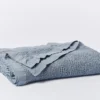 Coyuchi Reyes Waffle Blanket - Steel Blue