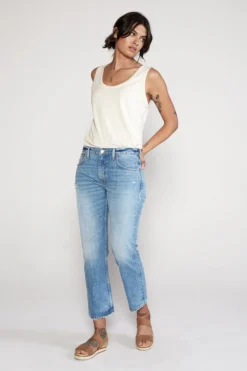 ÉTICA Rhea Midrise Straight Crop Jean - Storm Surge