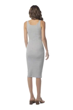 Synergy Organic Clothing Rib Knit Foundation Dress - Heather Gray