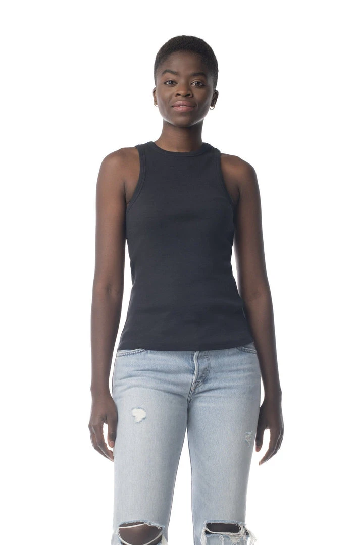 Synergy Organic Clothing Sale Rib Knit Shell Tank Top - Black 4 Synergy Organic Clothing Sale Rib Knit Shell Tank Top - Black