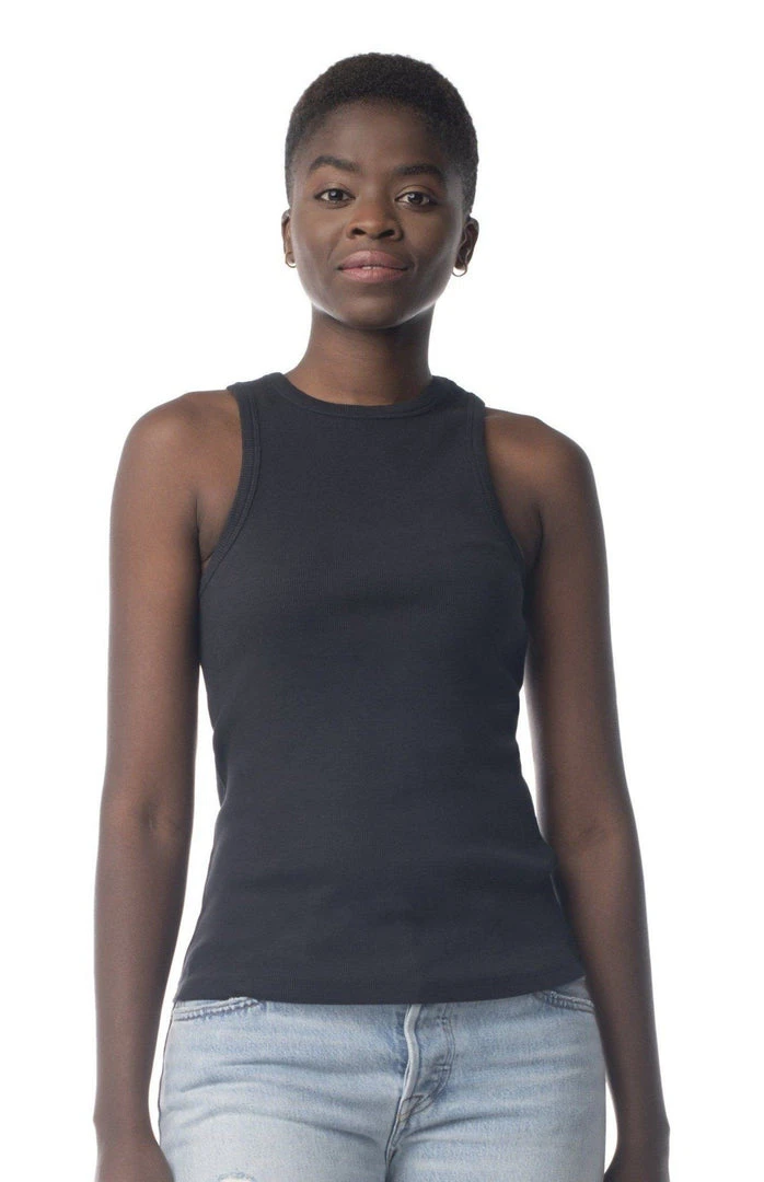 Synergy Organic Clothing Sale Rib Knit Shell Tank Top - Black 3 Synergy Organic Clothing Sale Rib Knit Shell Tank Top - Black