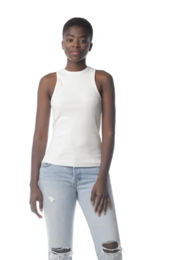 Synergy Organic Clothing Rib Knit Shell Tank Top - White Sale