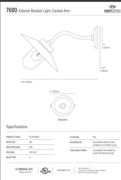 Ameico Lighting Round Canted Exterior Bracket Light - Bronze