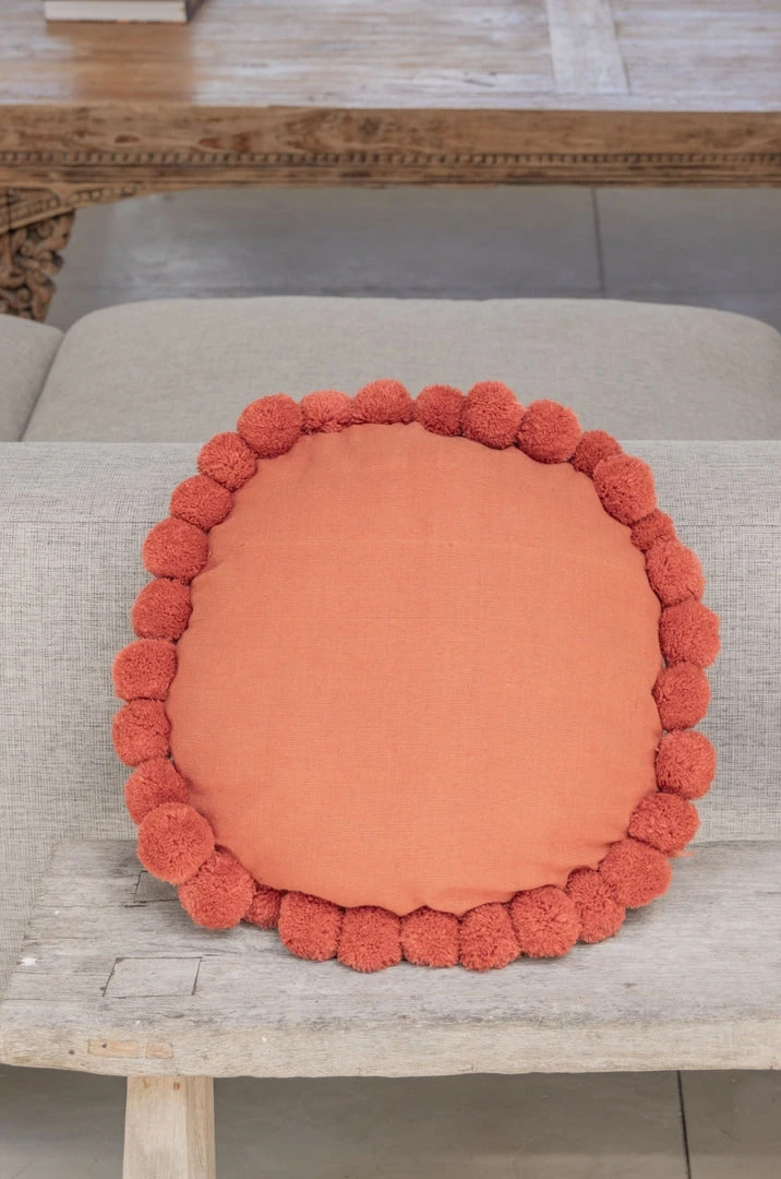 Village Thrive Round Pom Pom Throw Pillow Cover 3 Village Thrive Round Pom Pom Throw Pillow Cover