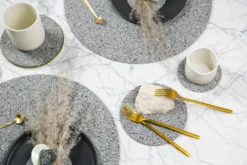 Slash Objects Kitchen + Dining Round Recycled Rubber Trivet Set