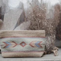 MZ Fair Trade Sagebrush + Sand Wool Clutch Bag Accessories