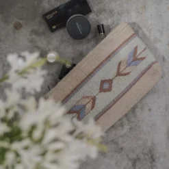 MZ Fair Trade Sagebrush + Sand Wool Clutch Bag Accessories