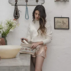 MZ Fair Trade Sagebrush + Sand Wool Clutch Bag Accessories