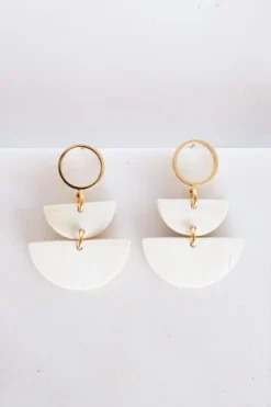 Hathorway Saigon II Horn Post Dangle Earrings - Light Special Occasion