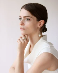 Salt + Still Egg Hollows Droplet Earrings