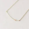 Sara Patino Jewelry Curved Bar Recycled Necklace - White Topaz Best Sellers