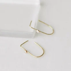 Sara Patino Jewelry Gold Recycled Hoop - White Topaz Best Sellers