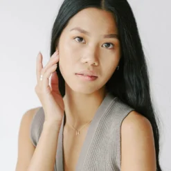 Sara Patino Jewelry Gold Lucky U Recycled Pendant Necklace - White Topaz