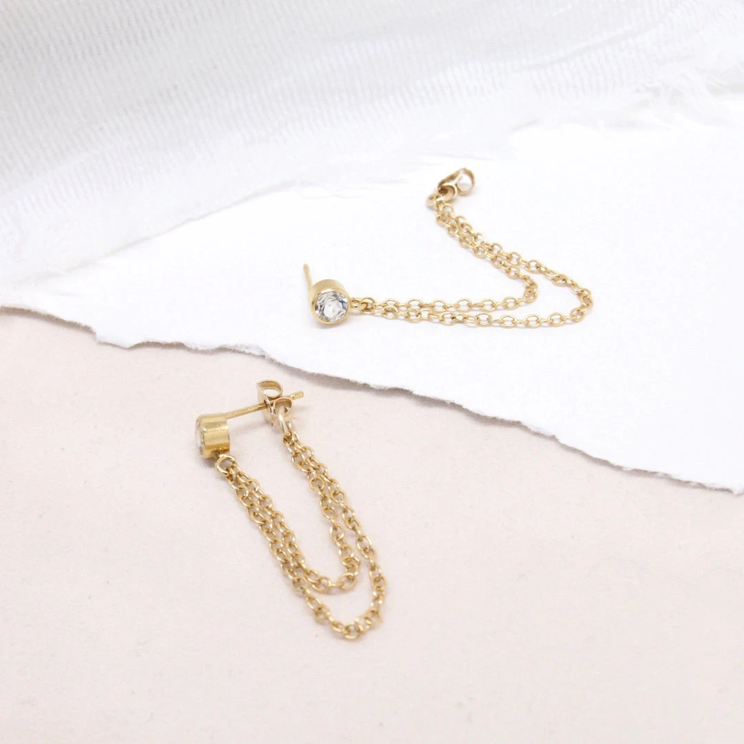 Sara Patino Jewelry Best Sellers Unity Recycled Gold Earrings - White Topaz 5 Sara Patino Jewelry Best Sellers Unity Recycled Gold Earrings - White Topaz