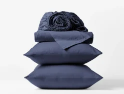 Coyuchi Sateen Sheet Set - Moonlight Blue Home Goods