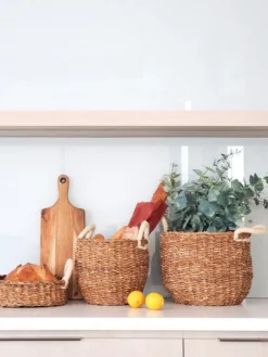 Korissa Savar Basket With White Handles Set