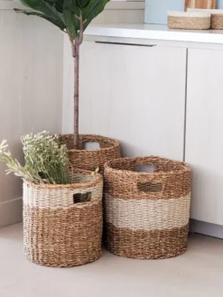 Korissa Savar Hamper Basket With Handle Set - Natural