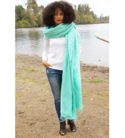 Swahili African Modern Sea Glass Blue Gabi Tablecloth / Throw Blanket