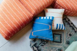 K-apostrophe Home Goods Serpents + Ladders Azul Wool Floor Pillow 8 K-apostrophe Home Goods Serpents + Ladders Azul Wool Floor Pillow