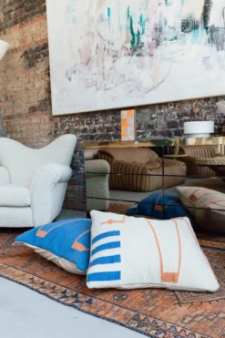 K-apostrophe Serpents + Ladders Blanco Wool Floor Pillow Home Goods