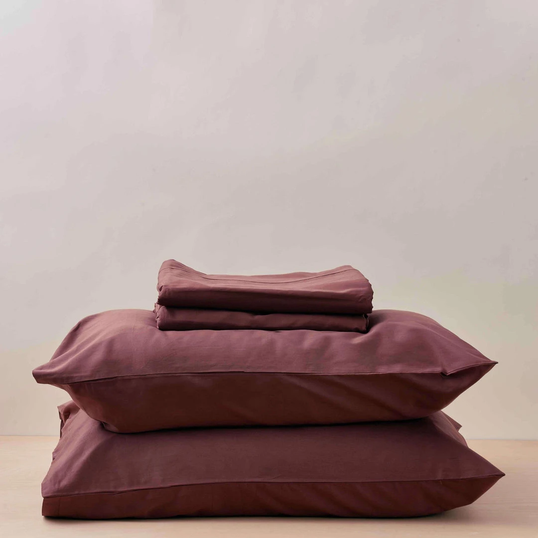 Looma Sateen Sheet Set - Wine 3 Looma Sateen Sheet Set - Wine