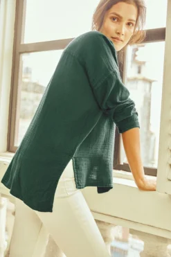 No Nasties Clothing Side Slit Button Up Shirt