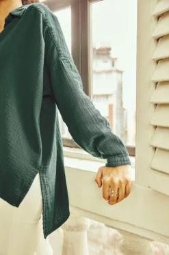 No Nasties Clothing Side Slit Button Up Shirt