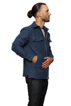 Signature Innovation Group Men's Double Zip Shirt Jacket - Blue